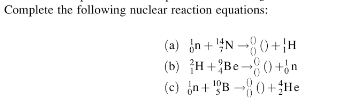 Solved: Complete The Following Nuclear Reaction Equations:... | Chegg.com