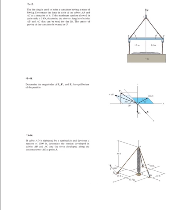 Solved 3 12 The Lift Sling Is Used To Hoist A Container Chegg