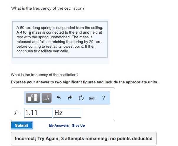 Solved What is the frequency of the oscillation? A | Chegg.com