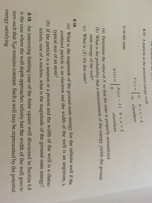 Solved A particle in the potential energy well V(x) = {0 0 | Chegg.com