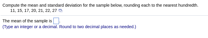 Solved Compute the mean and standard deviation for the | Chegg.com