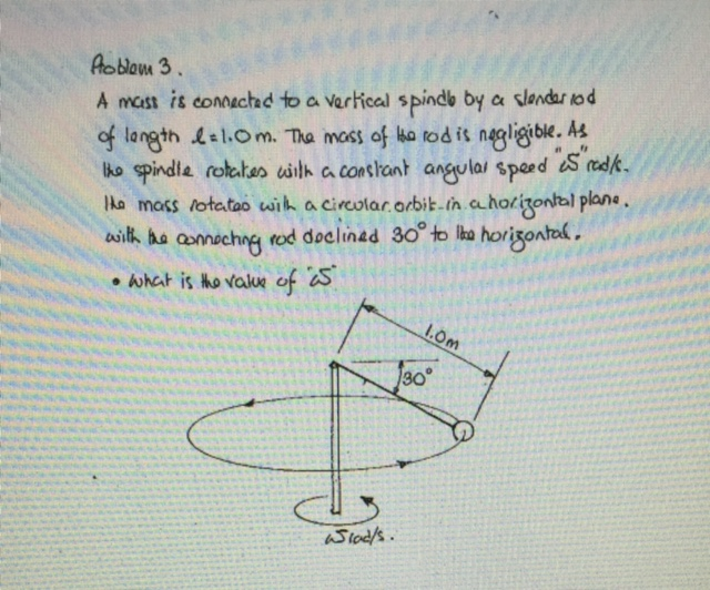 Solved A mass is connected to a vertical spindle by a