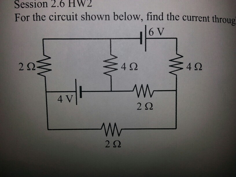 Solved For The Circuit Shown Below, Find The Current Through | Chegg.com