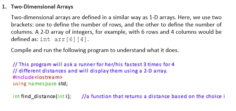 Solved: Two Dimensional Arrays | Chegg.com