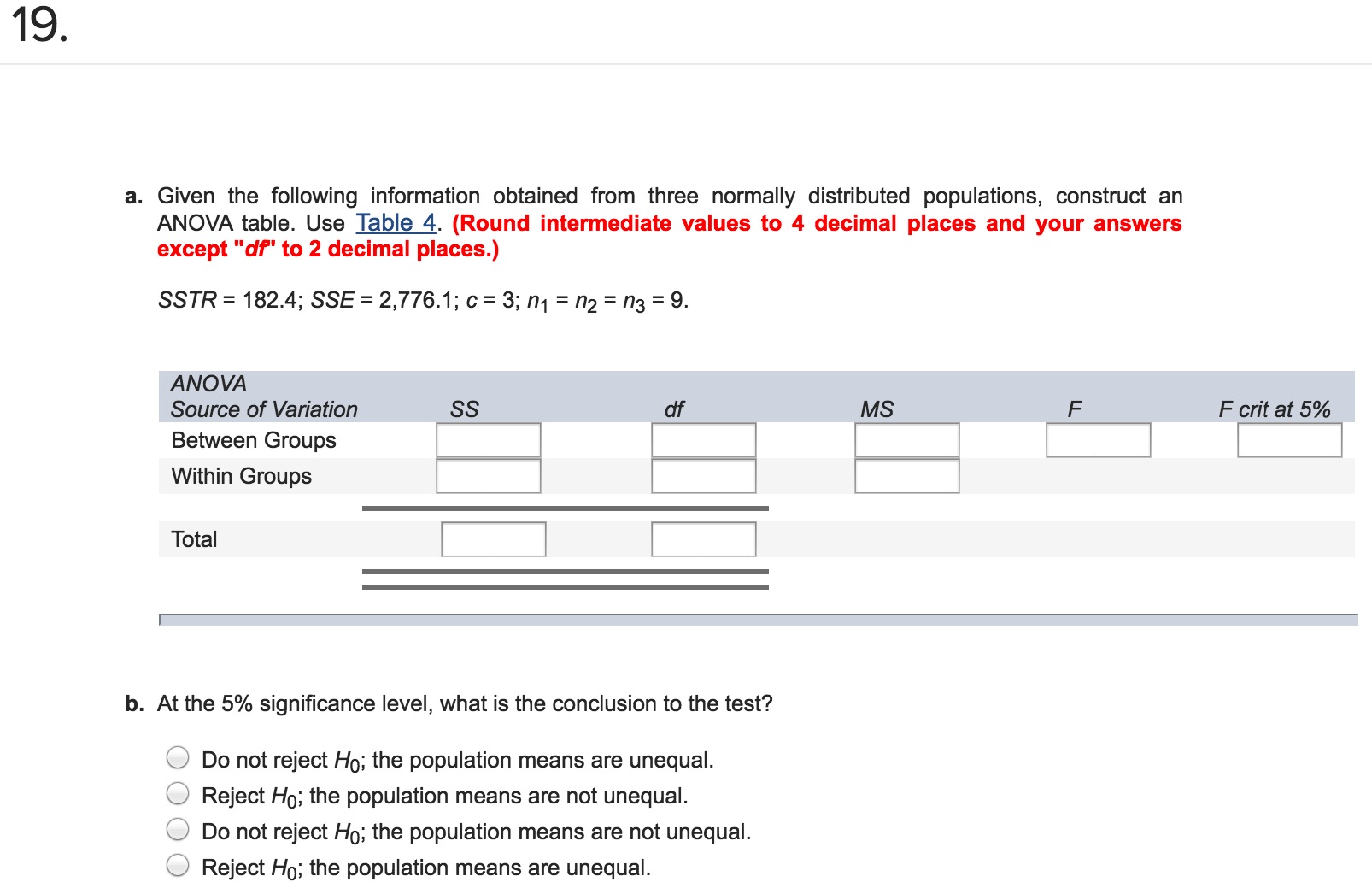 Solved Given the following information obtained from three | Chegg.com