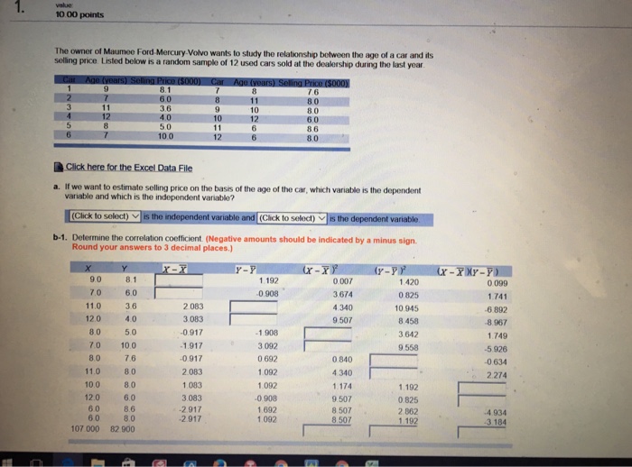 Solved The Owner Of Maumee Ford-Mercury-Volvo Wants To Study | Chegg.com