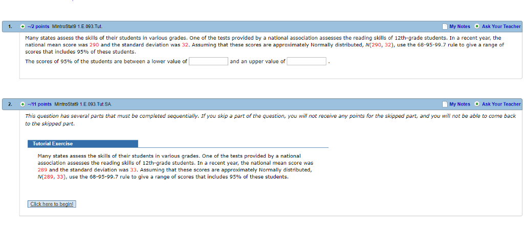 Solved 1. ÷-/2 points MintroStat9 1.E. 093.Tut. My Notes Ask | Chegg.com