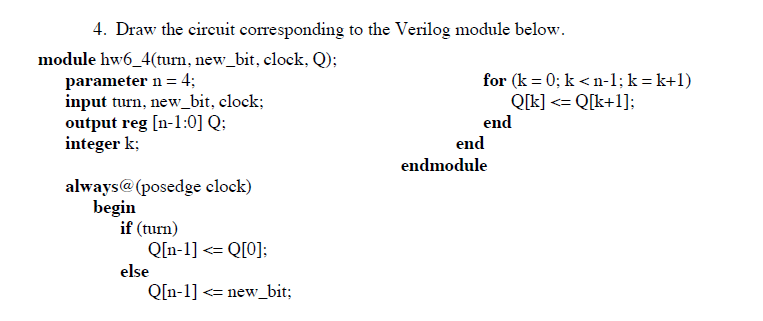 Draw the circuit corresponding to the Verilog module | Chegg.com
