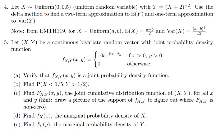 Solved 4. Let X ~ Uniform(0,05) (uniform random variable) | Chegg.com