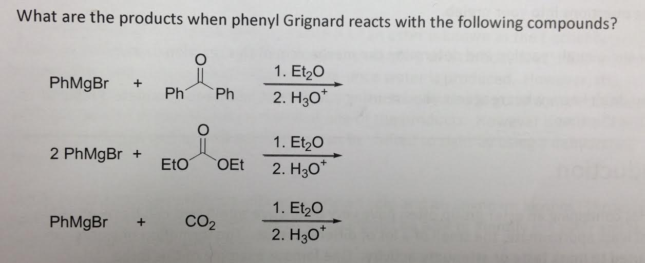 Solved What are the products when phenyl Grignard reacts | Chegg.com