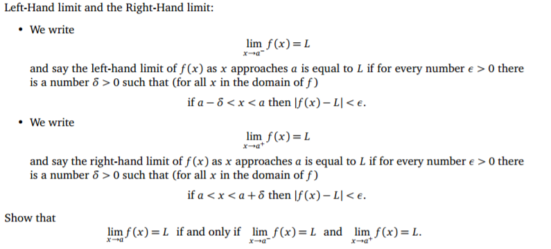 Solved Left-Hand limit and the Right-Hand limit: We write | Chegg.com
