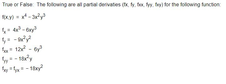 Solved True or False: The following are all partial | Chegg.com