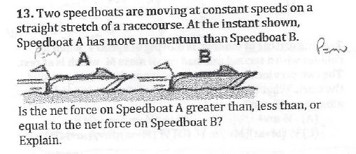 Solved Two Speedboats Are Moving At Constant Speeds On A | Chegg.com