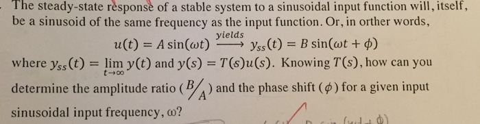 Solved The steady-state response of a stable system to a | Chegg.com
