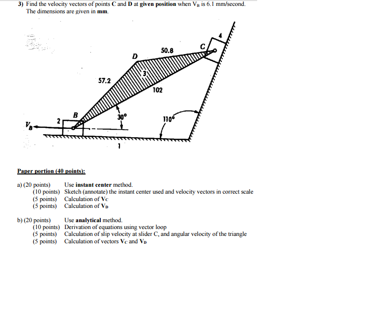 Find the velocity vectors of points C and D at given | Chegg.com