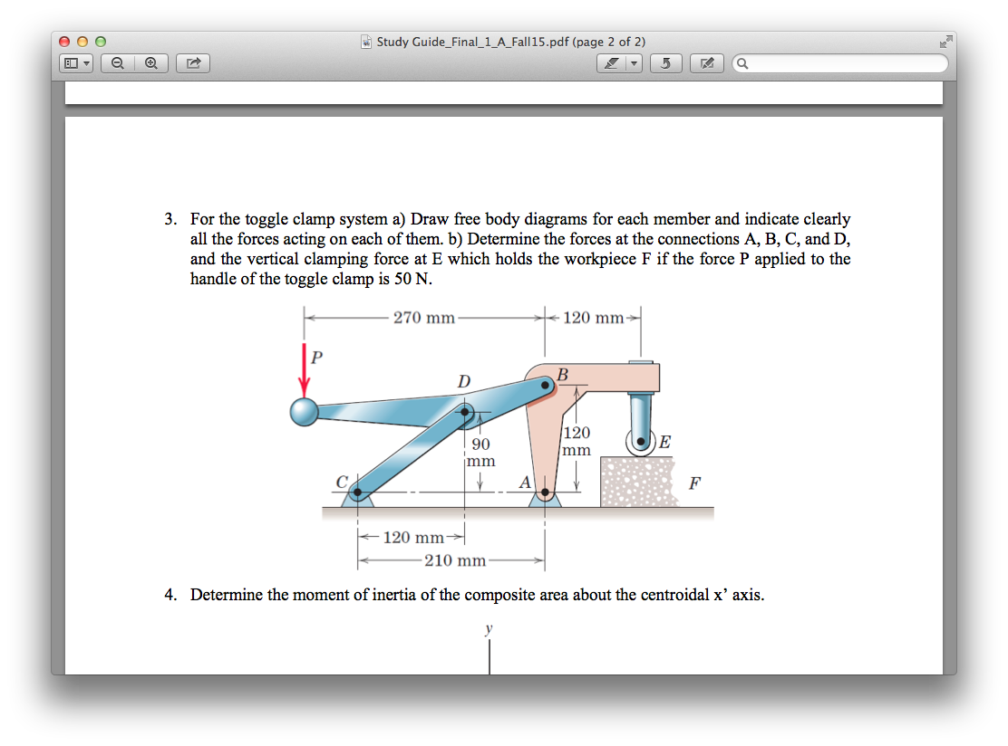 Solved: For The Toggle Clamp System Draw Free Body Diagram... | Chegg.com