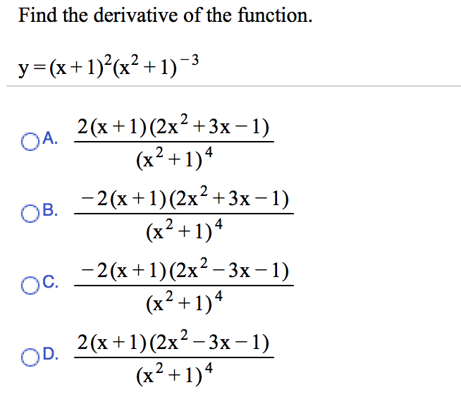 Solved Find the derivative of the function.
