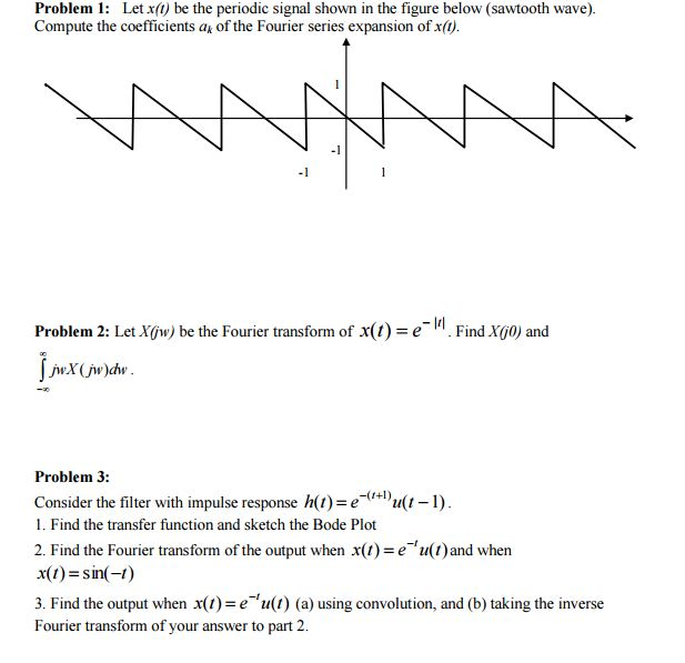 Solved Let X T Be The Periodic Signal Shown In The Figure