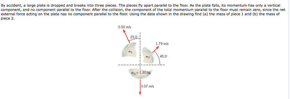 Solved By accident, a large plate is dropped and breaks into | Chegg.com