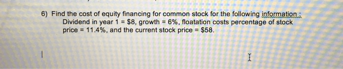 Solved Find The Cost Of Equity Financing For Common Stock | Chegg.com