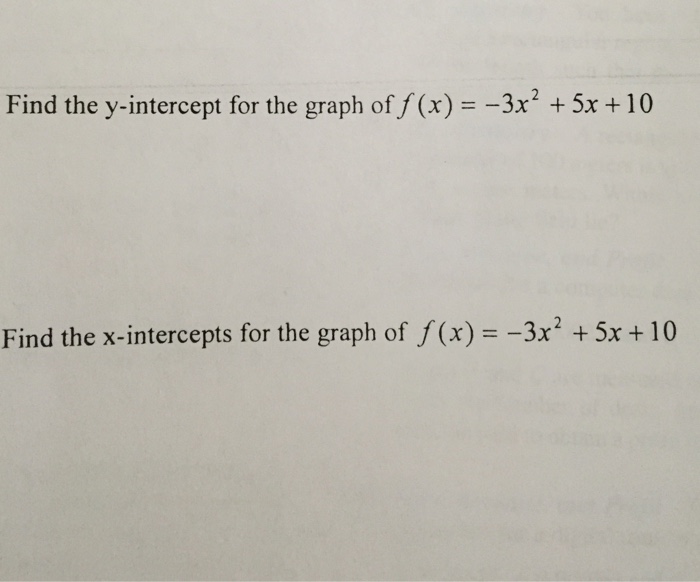 Solved Find The Y intercept For The Graph Of F x 3x 2 Chegg