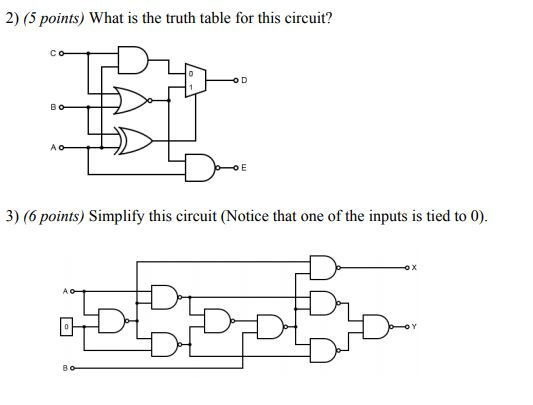 Solved 2) (5 Points) What Is The Truth Table For This 