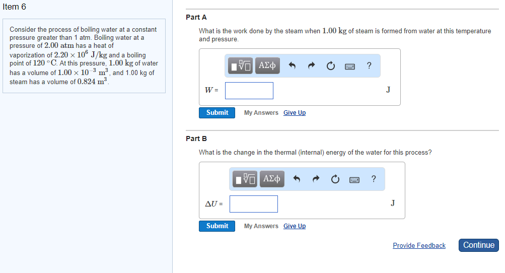 Solved Item 6 Part A Consider the process of boiling water