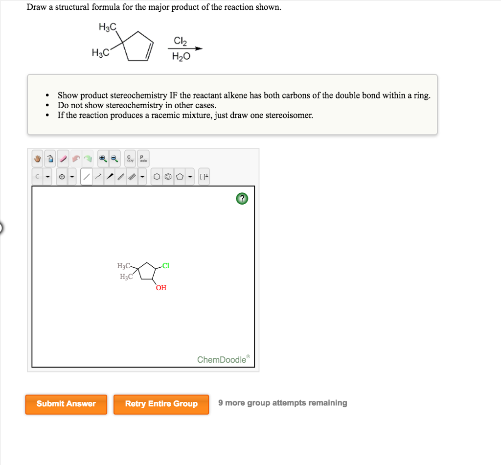 Solved Draw a structural formula for the major product of