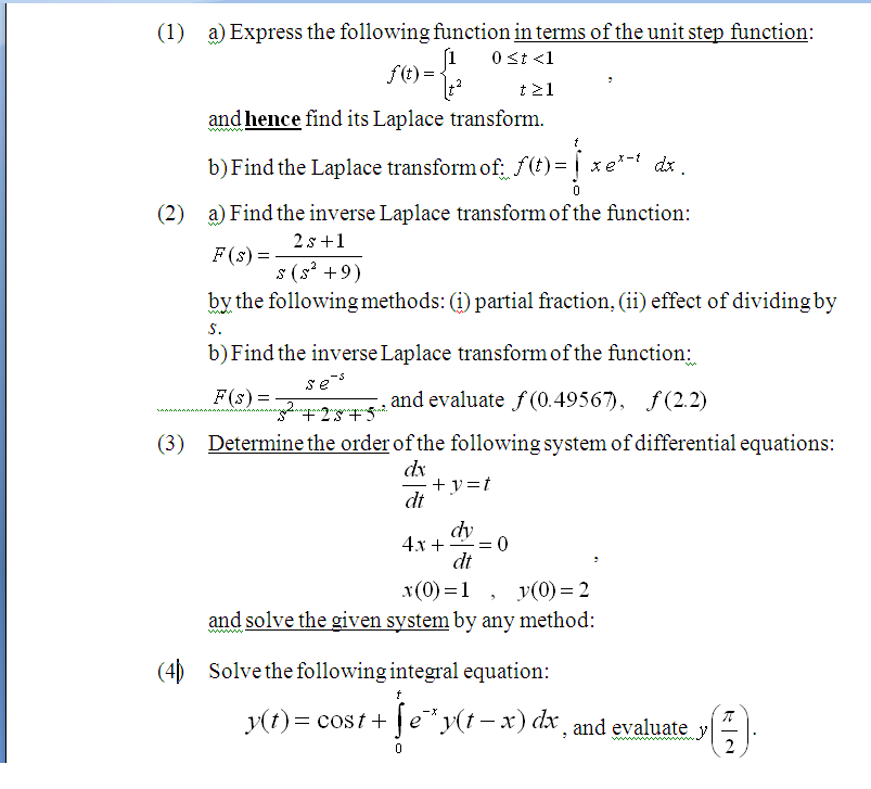 Solved Express the following function in terms of the unit | Chegg.com