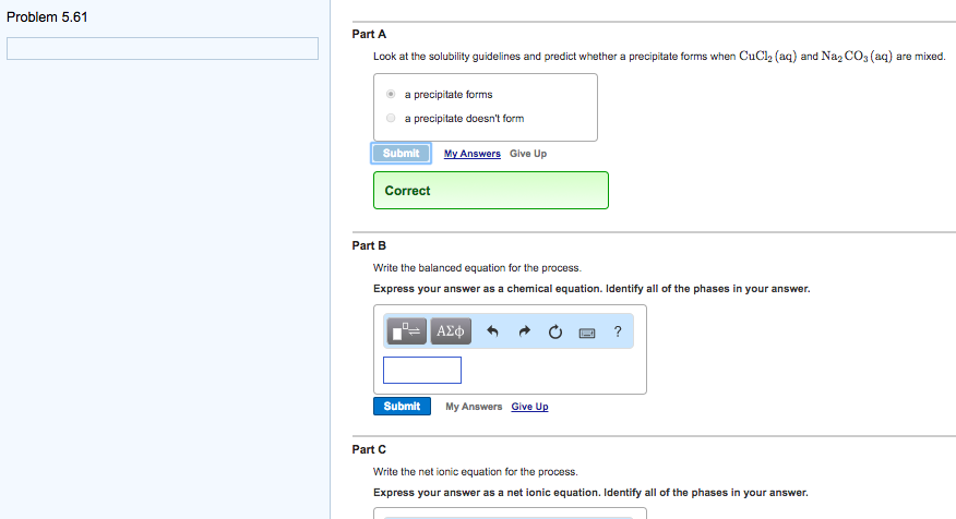 Solved Problem 5.61 Part A Look At The Solubility Guidelines 