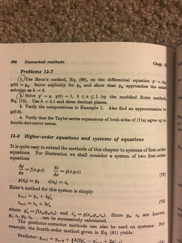 Solved Chap.1 2 396 Numerical Methods Problems 12-7 L./Use | Chegg.com