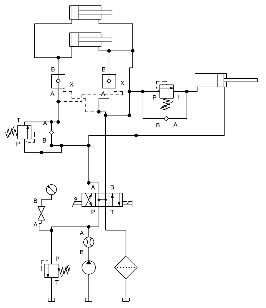 An hydralic system has 2 cylinders and one pump (the | Chegg.com