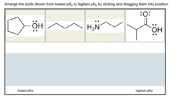 Solved Arrange the acids shown from lowest pKa to highest | Chegg.com