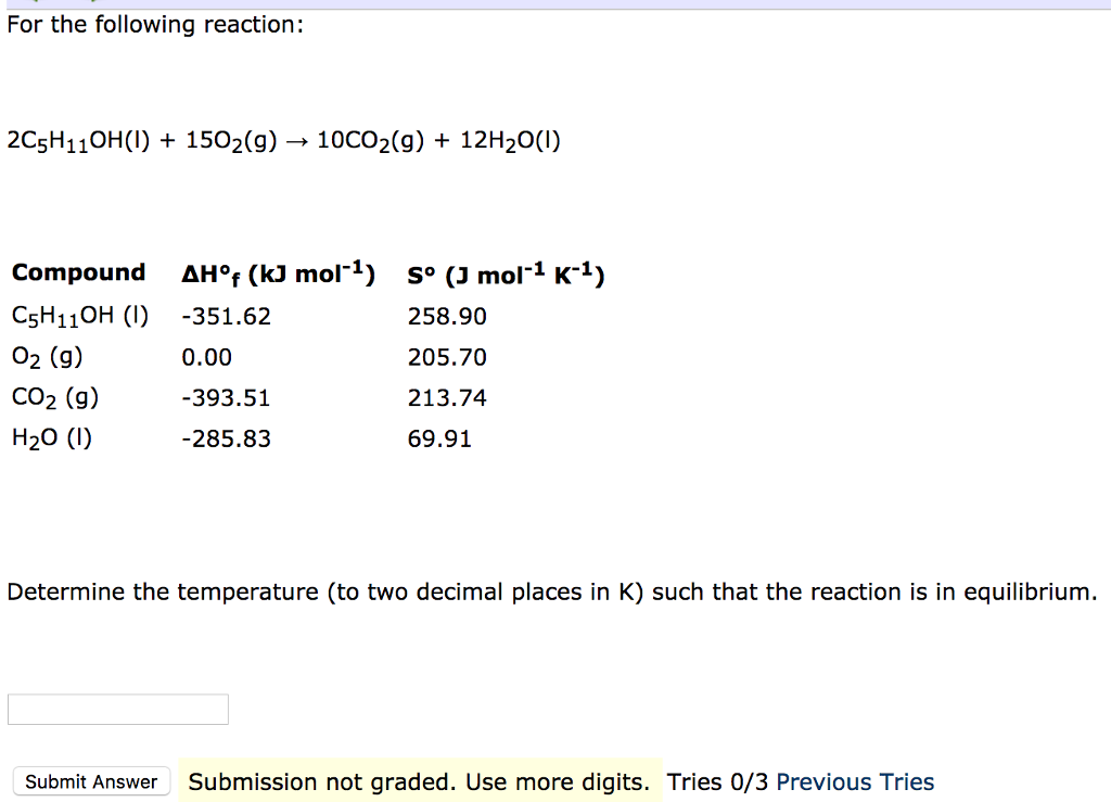 Solved Determine the temperature (to two decimal places in