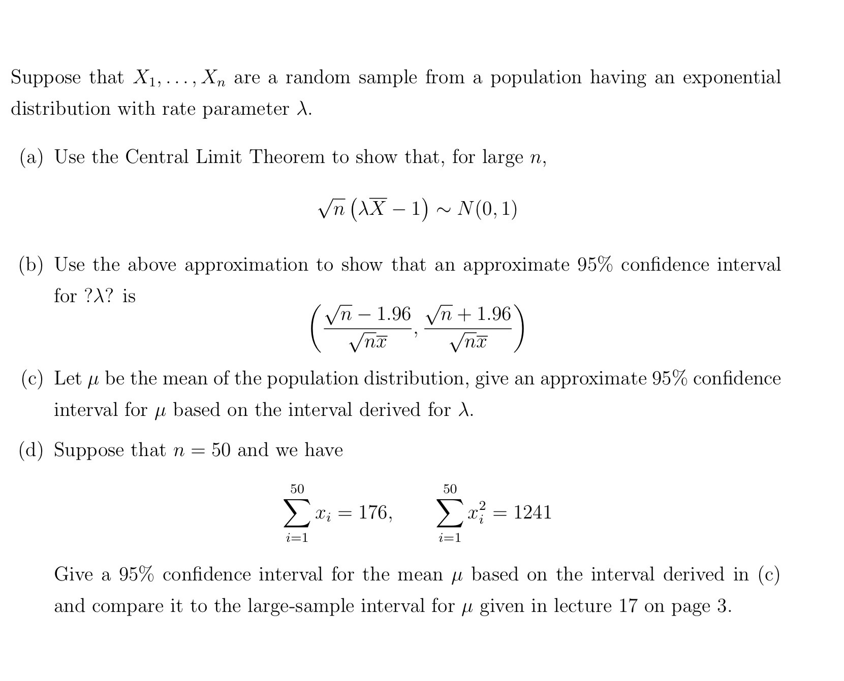 Solved Large Sample Confidence Intervals The Intervals We | Chegg.com