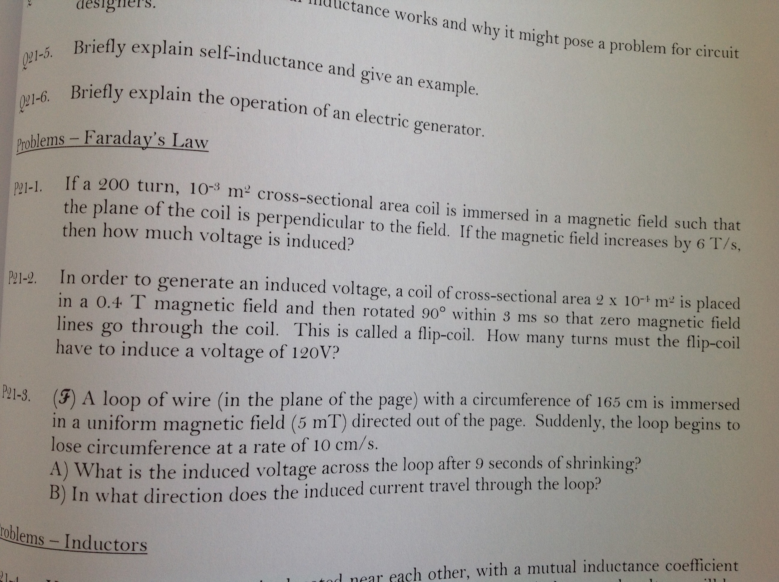 Solved Briefly explain selfinductance and give an example.