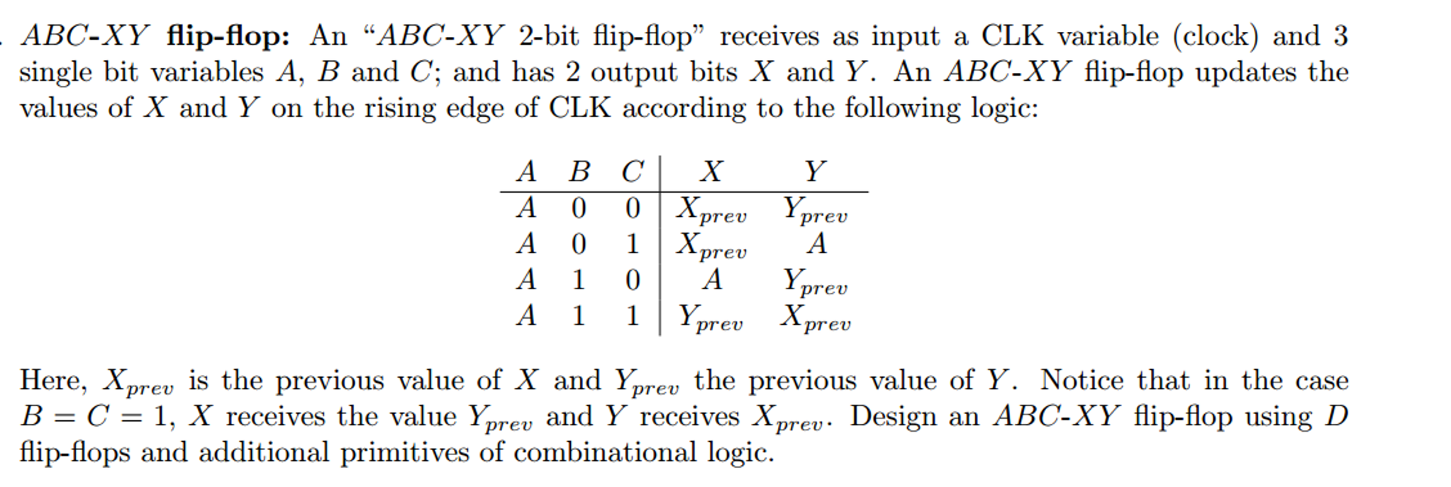 Solved ABC-XY flip-flop: An 