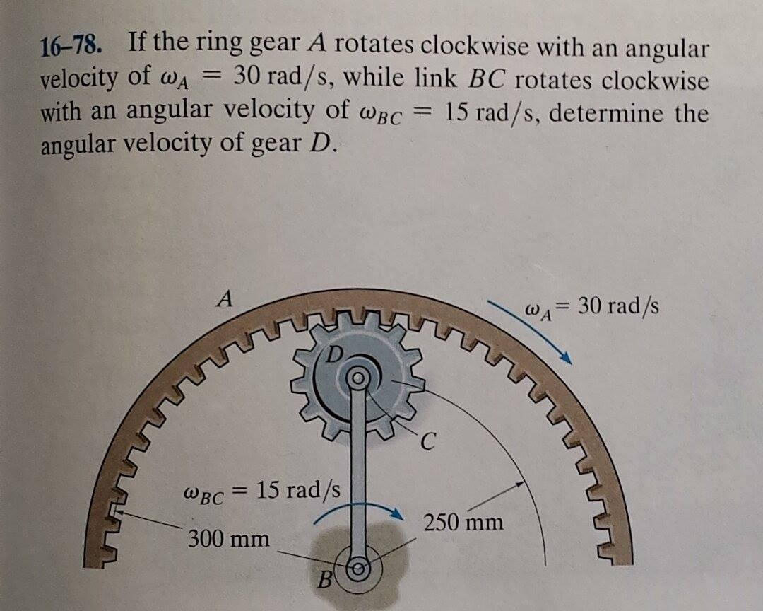 If the ring gear A rotates clockwise with an angular
