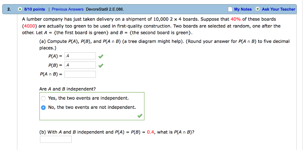 Solved A lumber company has just taken delivery on a | Chegg.com