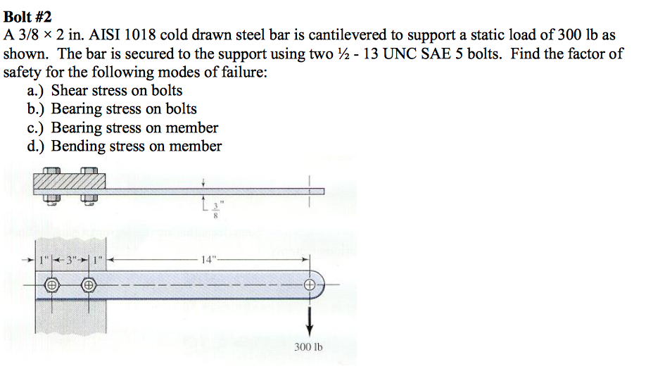 Solved Special Bolt Problems #1 & #2 Bolt #1 Suppose The | Chegg.com