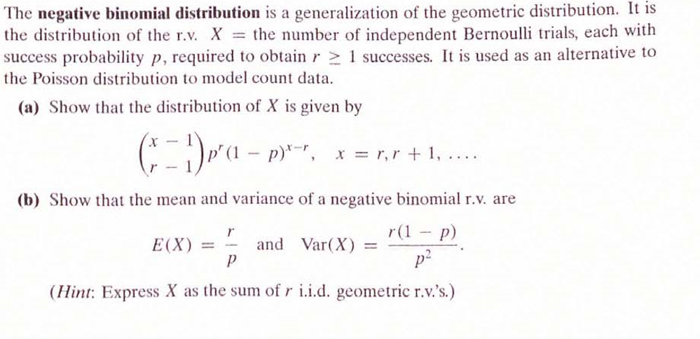 negative binomial distribution example problems and solutions