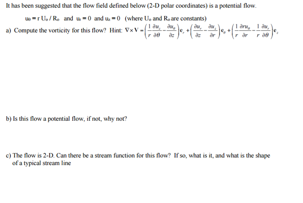 It has been suggested that the flow field defined | Chegg.com