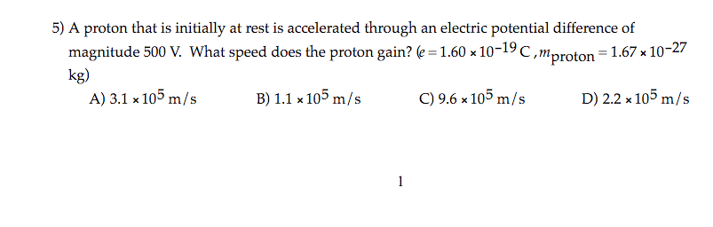 Solved A Proton That Is Initially At Rest Is Accelerated