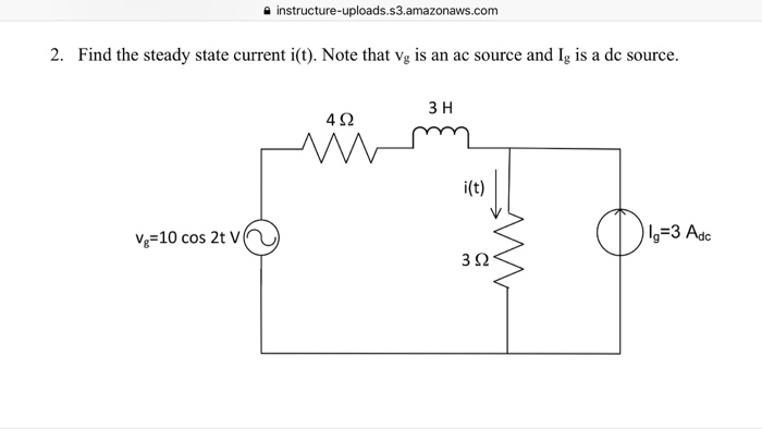 Solved Find The Steady State Current I t Note That V g Is Chegg