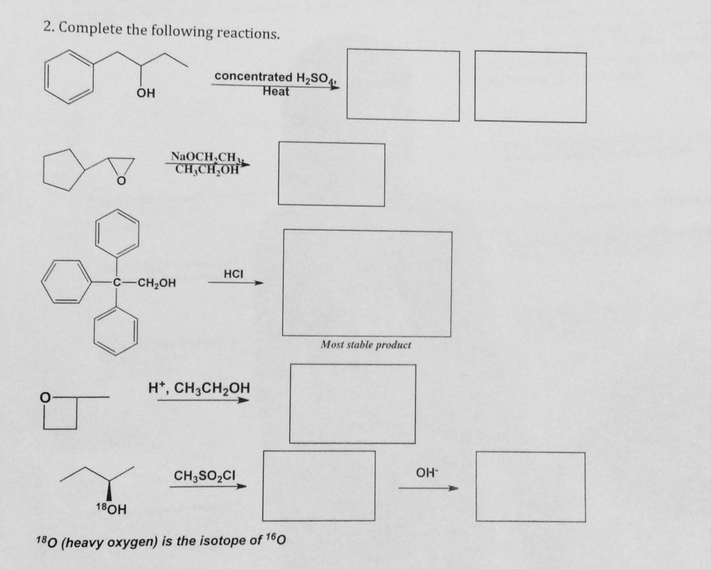 Solved Complete The Following Reactions. | Chegg.com