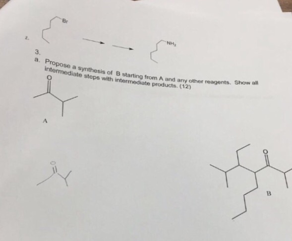 Solved Propose A Synthesis Of B Starting From A And Any | Chegg.com