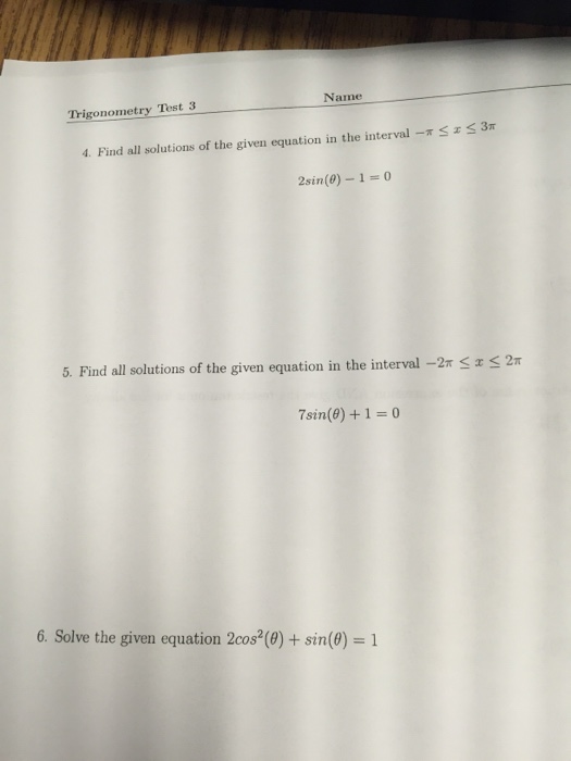 Solved Find all solutions of the given equation in the | Chegg.com
