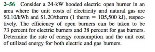 Solved Consider a 24-kW hooded electric open burner in an | Chegg.com