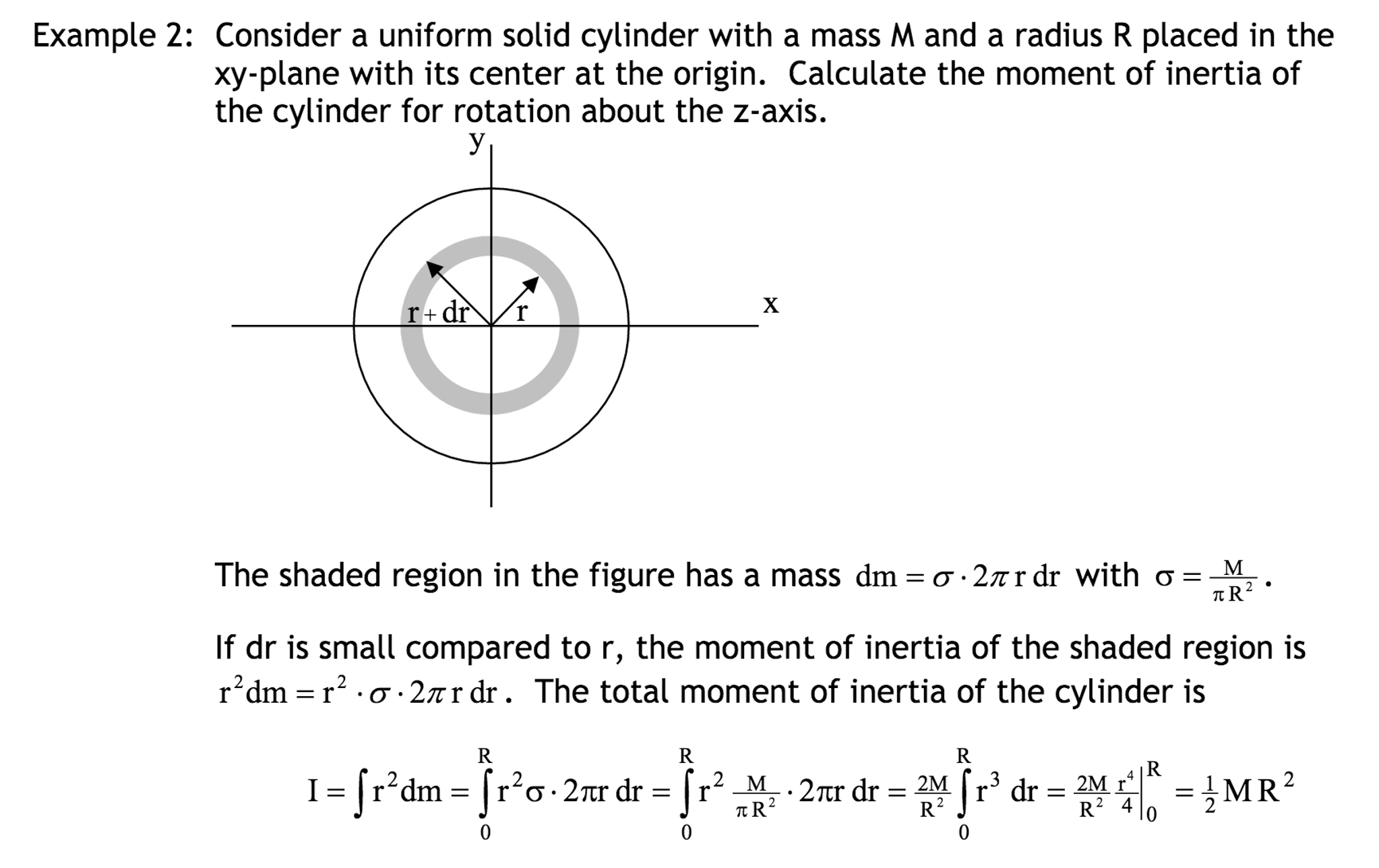 Solved Consider the solid cylinder in Example 2. Calculate