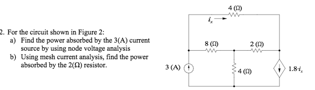 Solved For the circuit shown in Figure 2: Find the power | Chegg.com